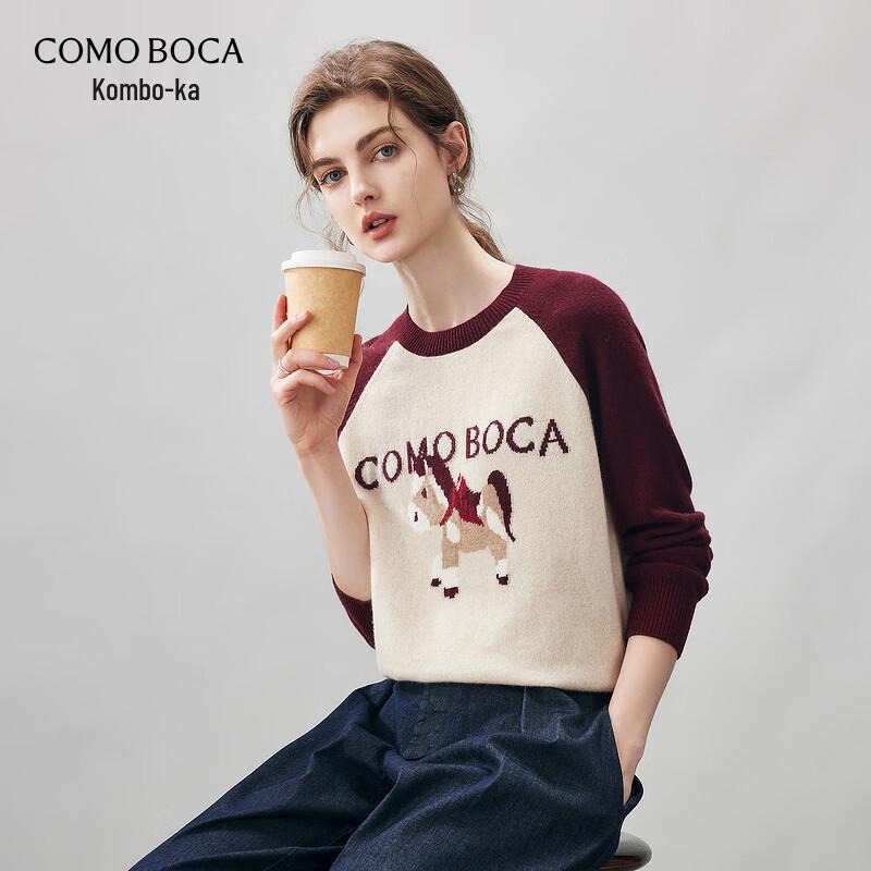 Kemeng Boka Women's Cartoon Cashmere Round Neck Sweater