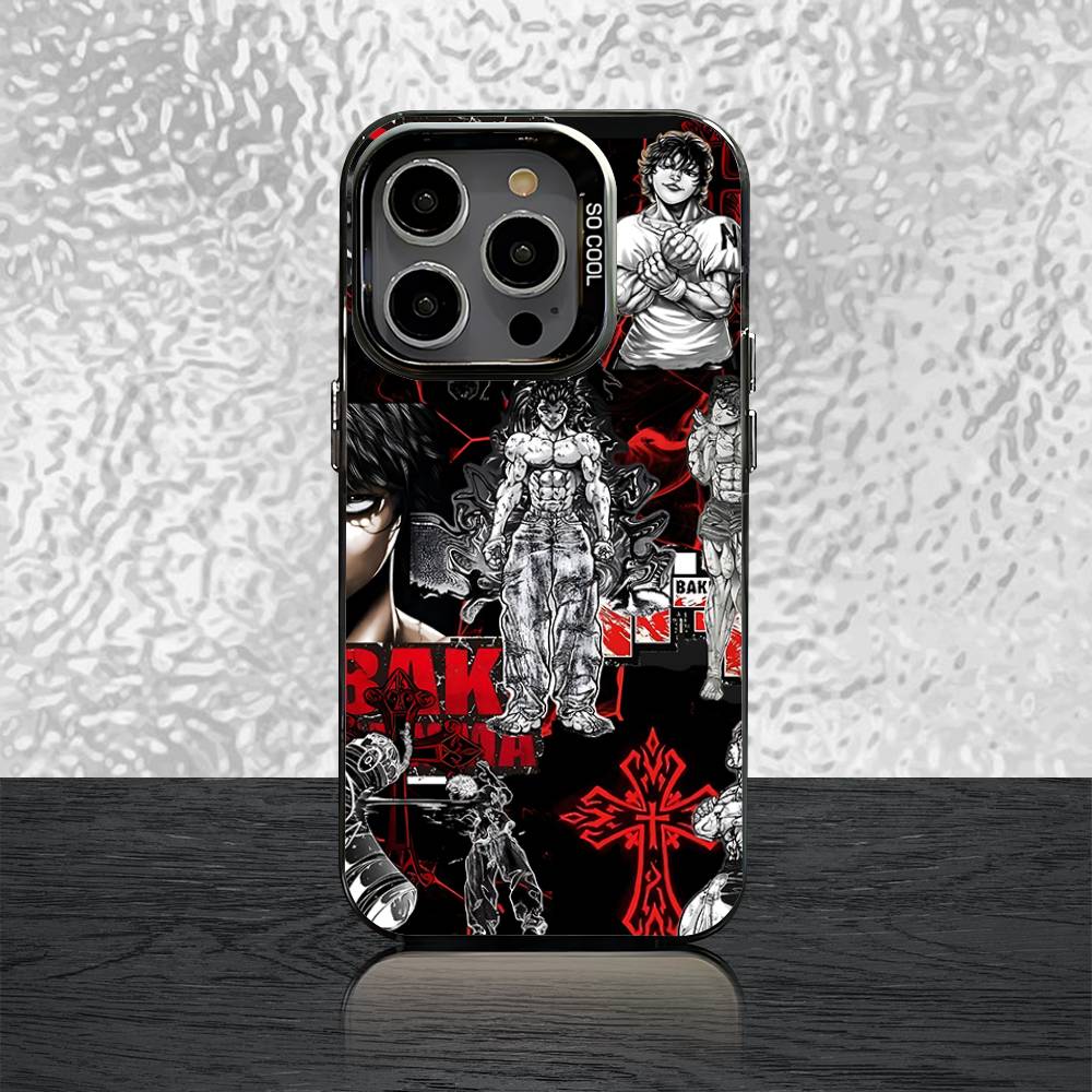 

Чехол для телефона H-Hanma Baki в стиле комиксов Для iPhone 16,15,14,13,12,11,Pro,Max,Plus,Mini,SE Черный Матовый Candy Ударопрочный Чехол iPhone14pro