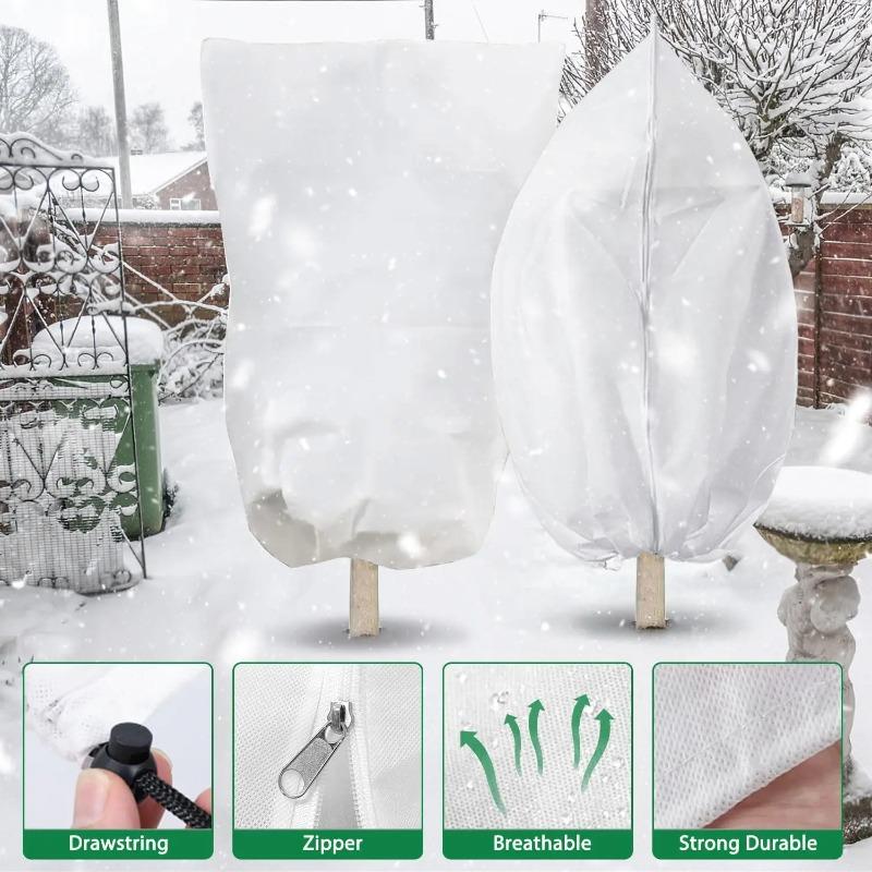 Multi-size Winter Plant Protection Bag Non-woven Plant Against Cold Warm Cover with Zipper Drawstring Vegetation Anti-Frost Bags