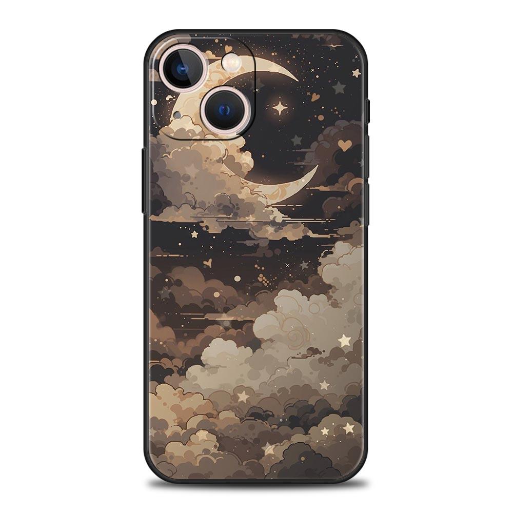 Moon Cloud Comic Style Phone Case For Samsung Galaxy S26 S25 S24 S23 S22 S20 Ultra S21 FE 5G S10 Plus TPU Shockproof Cover