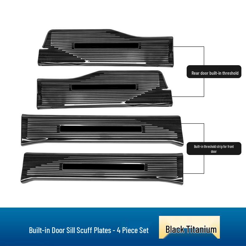 Door Sill Scuff Plates with Welcome Pedal Protection for 2023-2026 Ford Edge L