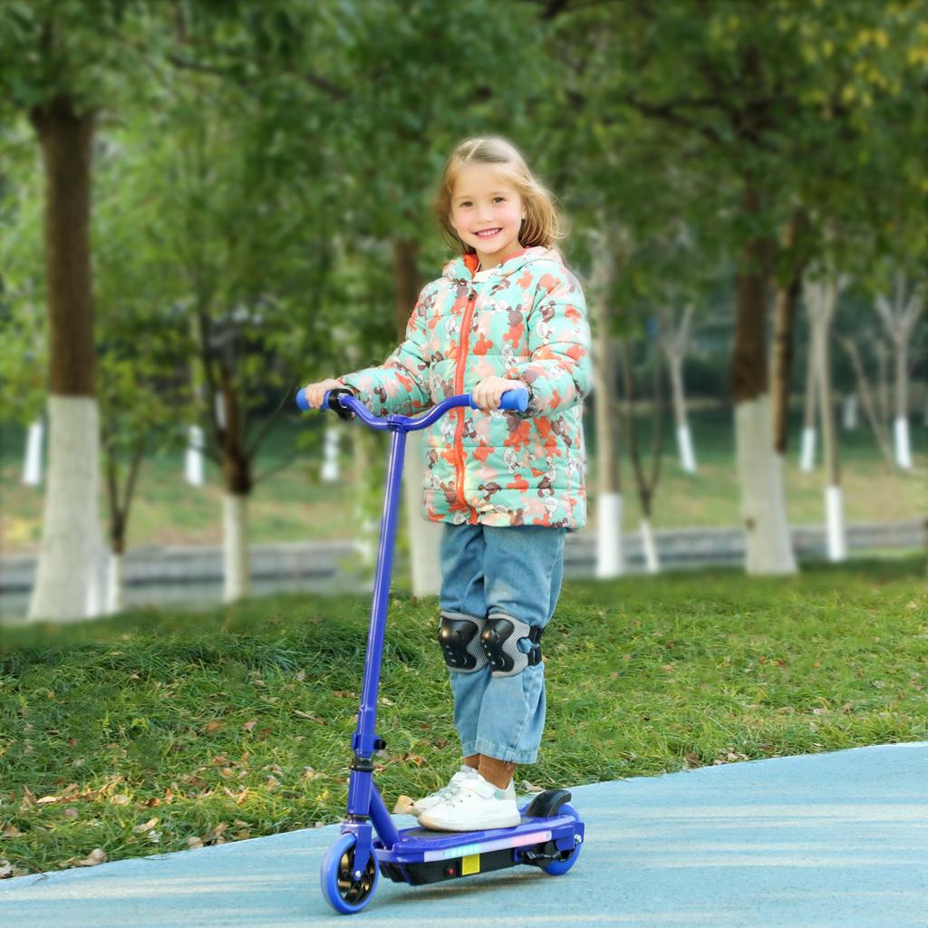 Electric Scooter for Kids 6-14 Years, with Colourful Lights, Blue