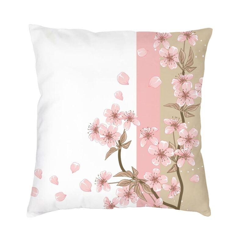 Watercolor Sakura Cherry Blossoms Pillow Case 40X40Cm Home Decoration Japanese Floral Modern Cushion Cover Car Pillowcase