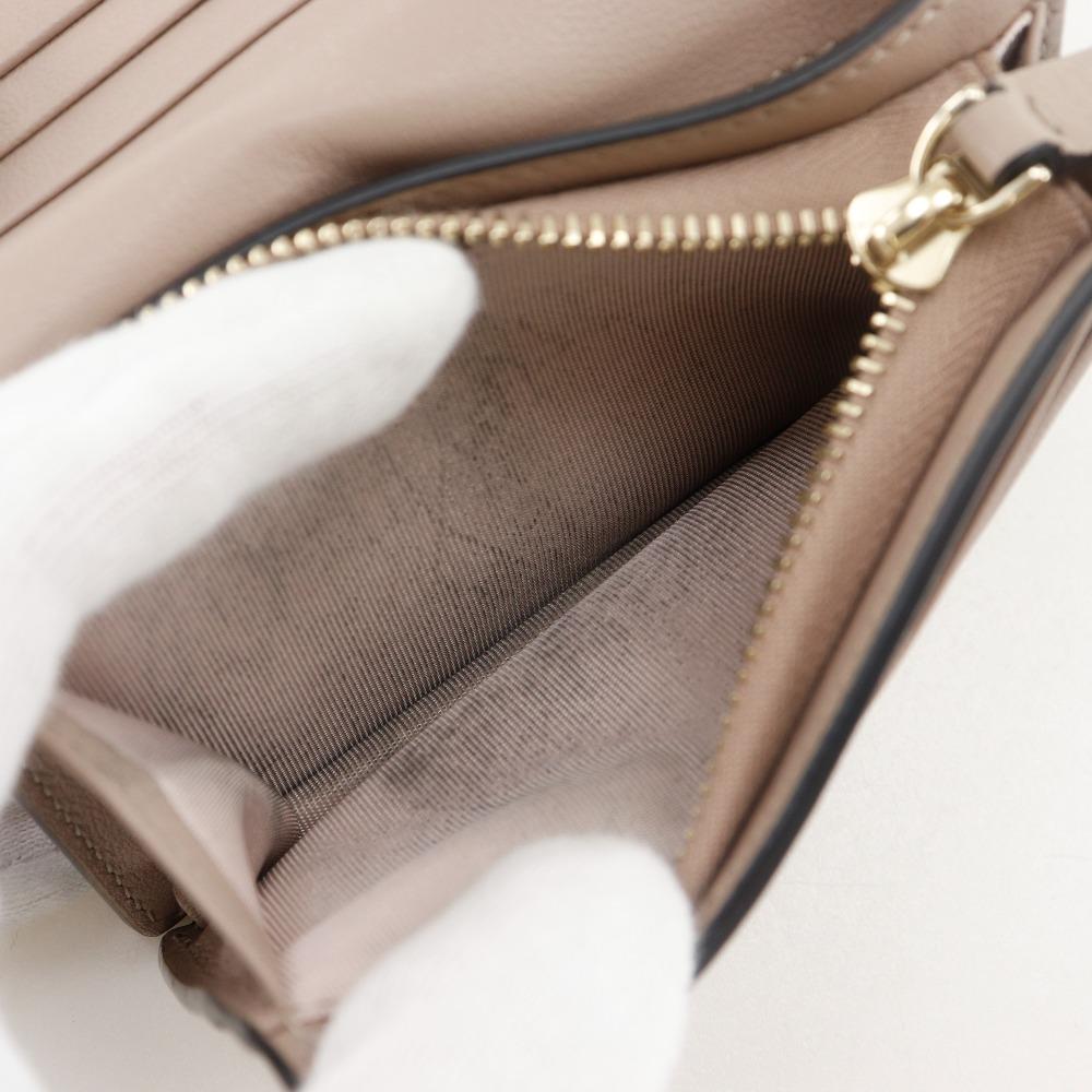 VALENTINO GARAVANI rockstud small wallet Bi-Fold Wallet WW2P0P39BOL beige Calfskin Women Used