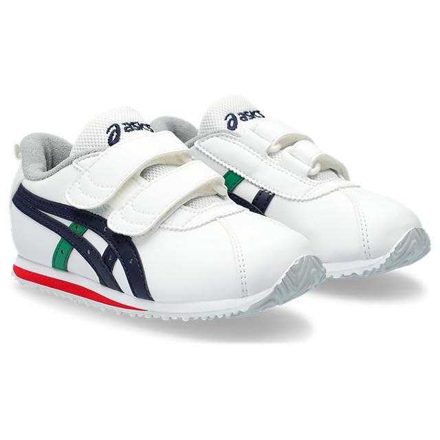 

Sukusuku Basic Series Size cm Kids Low-Cut Two-Strap Shoes, White/Dark Navy, 383, 16.5
