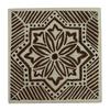 Square Shape Wooden Block Floral Print Printing Textile Stamp On Apparel