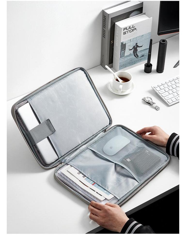 14-Inch Full Open Leather Laptop Sleeve for MacBook, Lenovo, Huawei