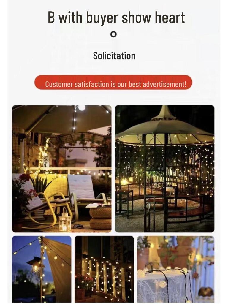 Waterproof Solar Fairy String Lights for Outdoor Garden, Courtyard, Home & Balcony Decoration