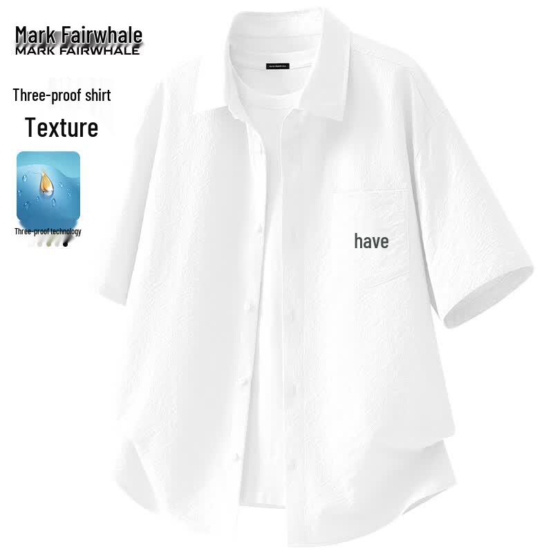 Mark Fairwhale Men s Textured Anti-Stain Short Sleeve Shirt L