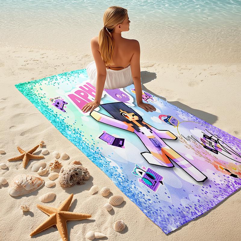 1pc Anime A-AphmauS (3) Beach Towel, Comfortable and Thick, and Swimming/Bath/Picnic/Camping Towel, Suitable for Seaside Beaches