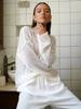 Lightweight Knit Pullover Sweater with Wide Round Neck and Flared Long Sleeves Loose Fit Layered Hem Casual Top for Women