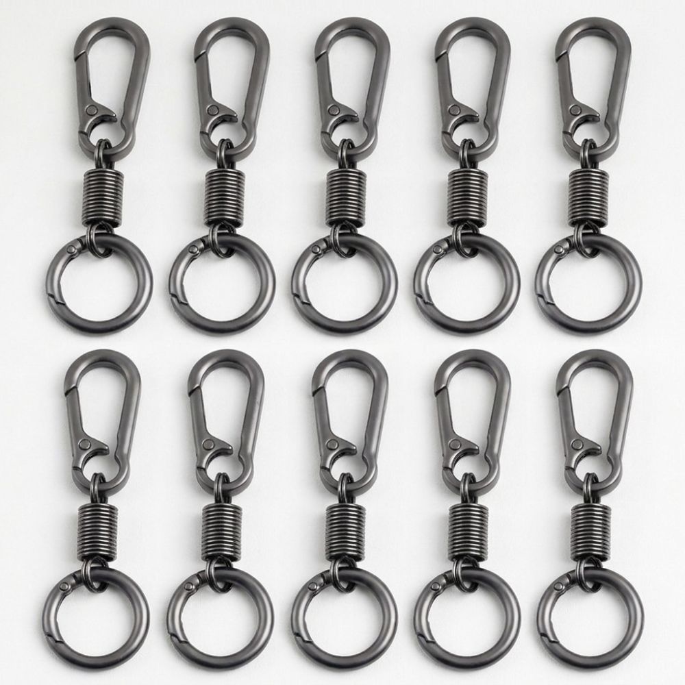 10pcs Multi-Functional Metal Keychains Lightweight Zipper Clips Portable Key Ring Clip Bag