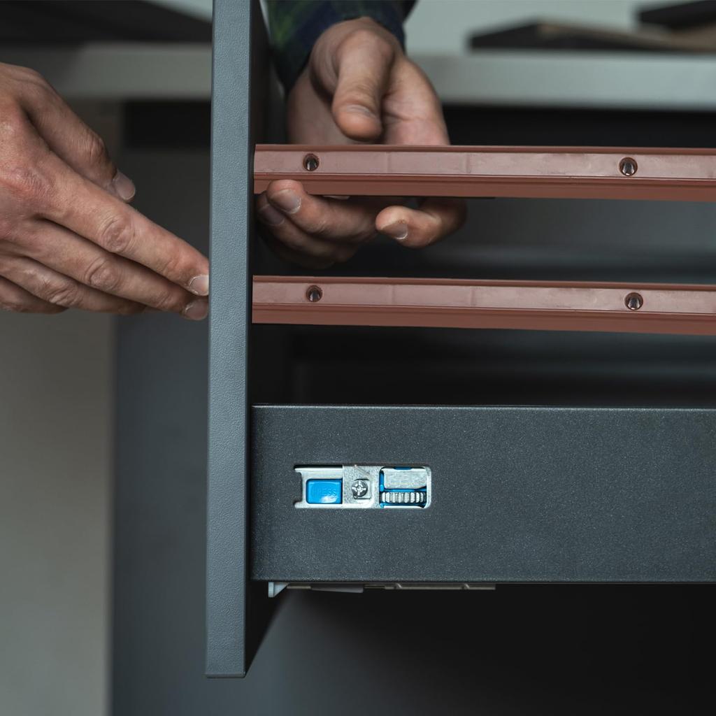 PATIKIL Schubladenführungen 4 Stück Kunststoff-Führungsschiene für Seitenmontage-Schienennutbreite Braun 12" Schrank/Schublade/Nachttisch/Tisch/Kleiderschrank 19/32" (15 mm)