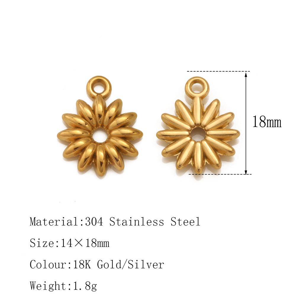 3Pcs Flower&Insect Charms Stainless Steel Exquisite Butterfly/Bee/Rose/Scarab Pendant Necklace Earring Dangle DIY Jewelry Making