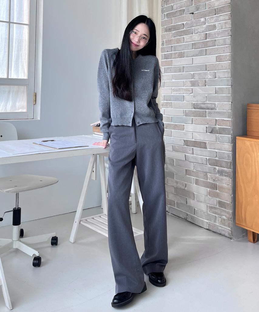 CITYBREEZE Basic Straight Slacks_Charcoal