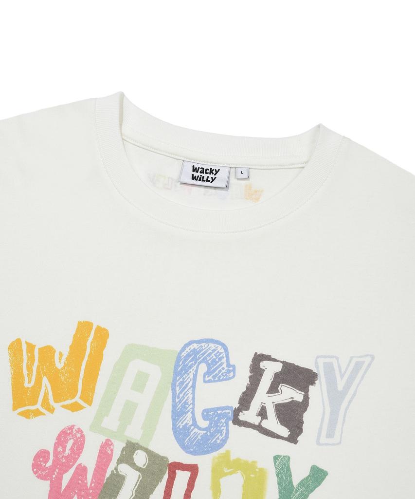 WACKY WILLY Typographic Long Sleeve White