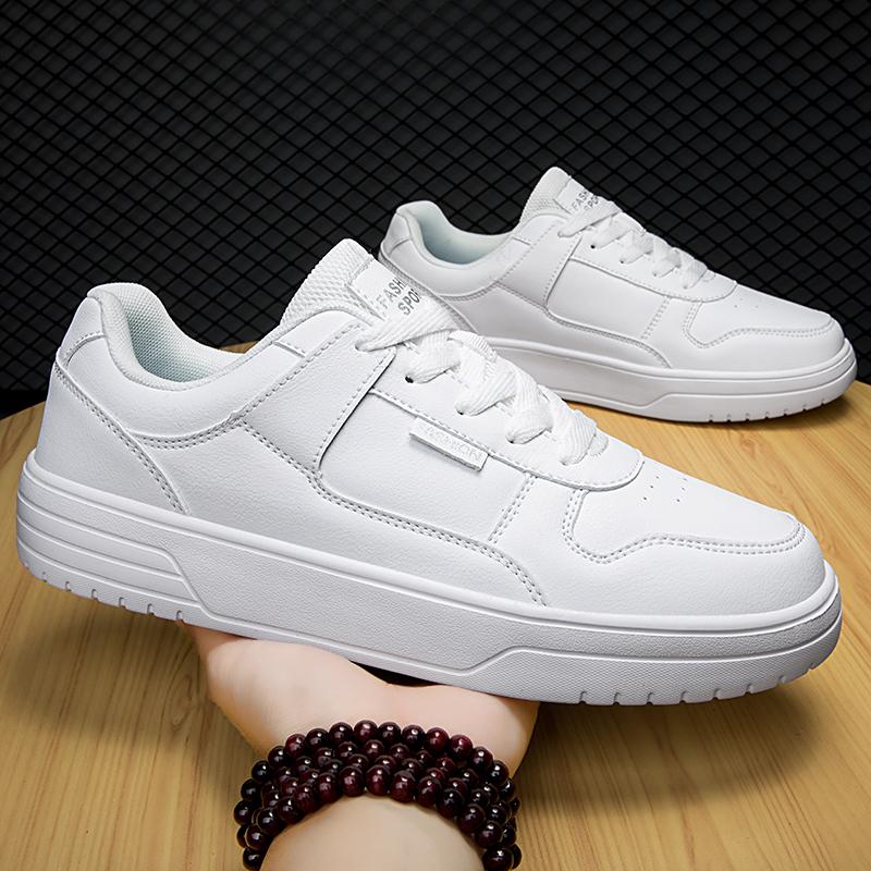 

White Shoes Men Athletic Sneakers Unisex Breathable PU Leather Running Sports Shoes Casual Wear Athletic Shoes for Men 35 білий