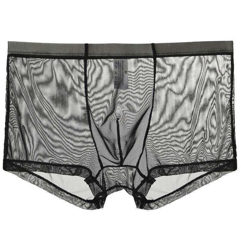 Heren Ice Silk Mesh Vierkante Pijp Slip - Transparant, Sexy, Grote Maten
