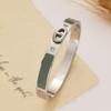 18K Gold-Plated Stainless Steel Pig Nose Bracelet with Zirconium Detailing