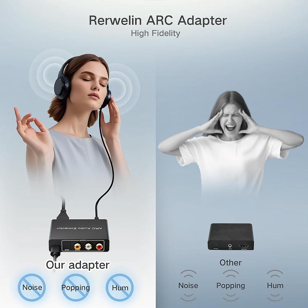 HDTV ARC Audio Extractor Converter HDMI ARC In To SPDIF Coaxial Optical RCA Stereo Audio Output Adapter