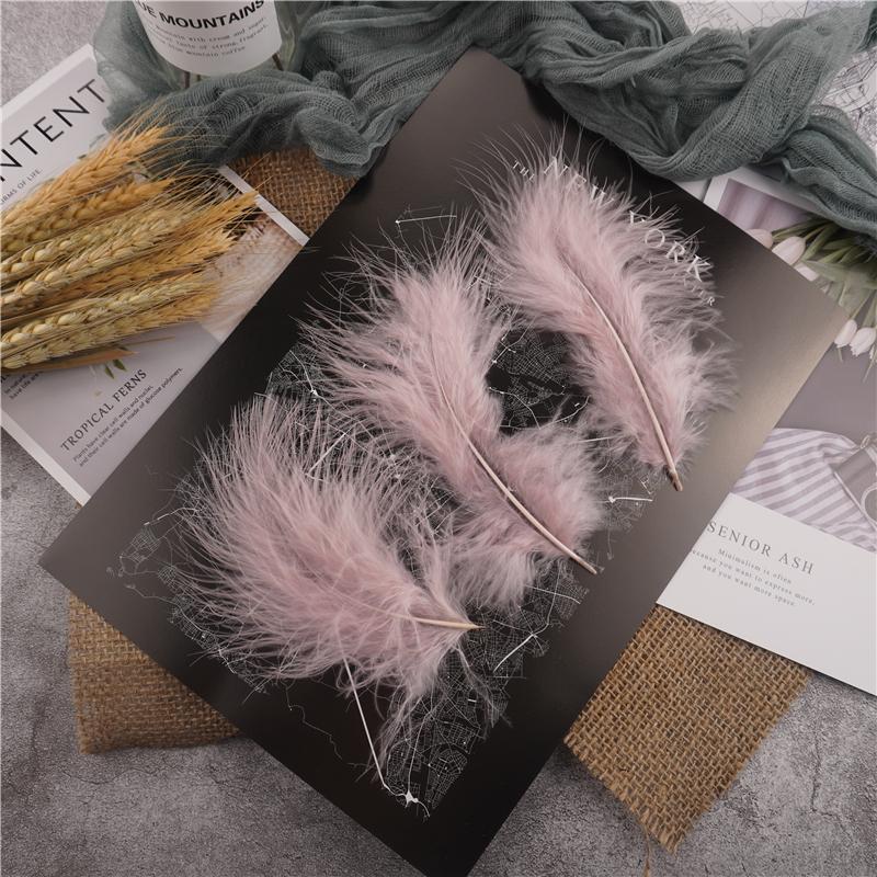 10-15Cm Fluffy Turkey Feathers Hard Stick Colorful Marabou Plume Wedding Party Decoration Jewelry Creation Accessories