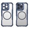 For iPhone 16 Pro Max Magnetic Case Carbon Fiber Texture TPU+PC Phone Cover