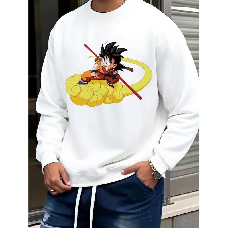 

Dragon Ball Men s Slim Fit Crew Neck Sweatshirt, Stretch Spandex Blend, Wrinkle-Resistant Business Casual S