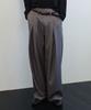 Beleun Leather Belted Box Pleated Slacks (Gray)