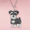 Exquisite Schnauzer Pendant Necklace Puppy Collar Chain Shiny Fashion Necklace  Unisex
