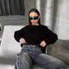 Plain Round Neck Sweater - 2024 European & American Spring/Autumn Loose Knit Pullover for Women