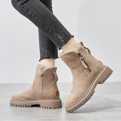 New Winter Boots Women Ankle Boots Warm Plush Winter Woman Shoes Plus Velvet Side Zipper Short Boots