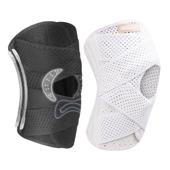 Åben Patella Knæbandage med Sidestabilisator Smertelindring Justerbar Knækompressionshylster Meniskskade Genopretning Knæstøtte Wrap