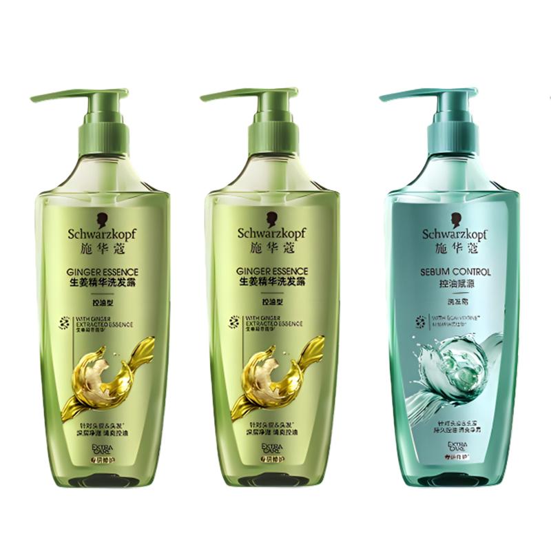 Schwarzkopf Ginger Essence Oil Control Cleansing Set Deep Cleansing Oil Control Smoothing Ginger Shampoo 400ml*2 + Oil Control Shampoo 400ml*1 коричневый