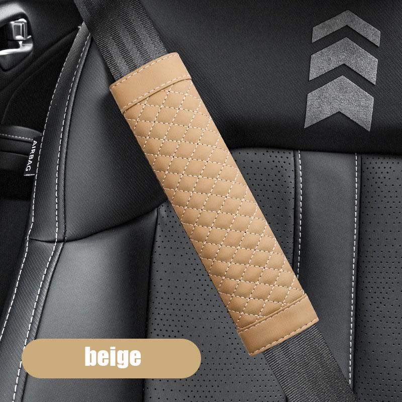 

1PC Car accessories seat belt PU Leather Safety Belt Shoulder Cover Breathable Protection Seat Belt Padding Pad Interior Access бежевый