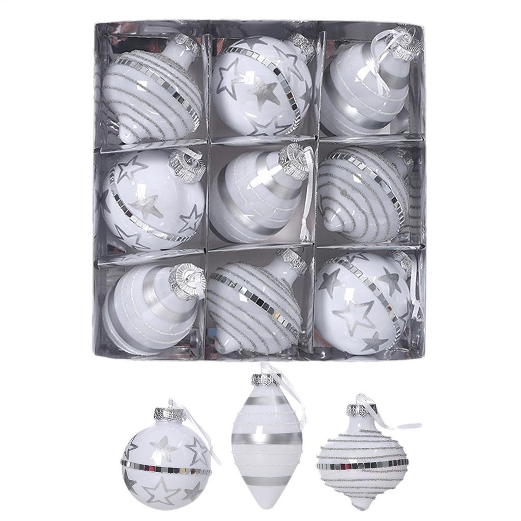 Christmas Ball 9 Pieces Ball Decorations 3.2 Inches Shatterproof Ornaments For Home Winter Party Outdoor Holiday Christmas Tree