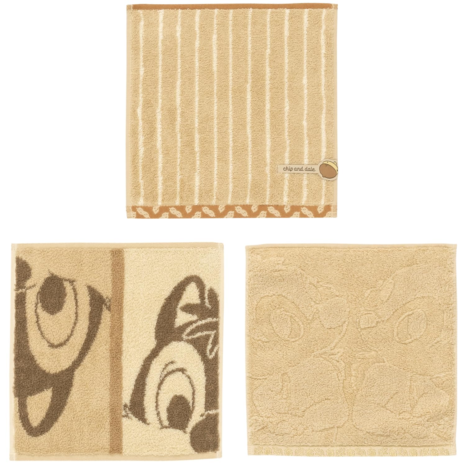 

Towel Laboratory Disney Mini Chip Gift [Disney Characters] #modern Towels, & Dale, 3-Piece Set, Fluffy, Fast-Absorbent, 100% Cotton, Low-Peeling,