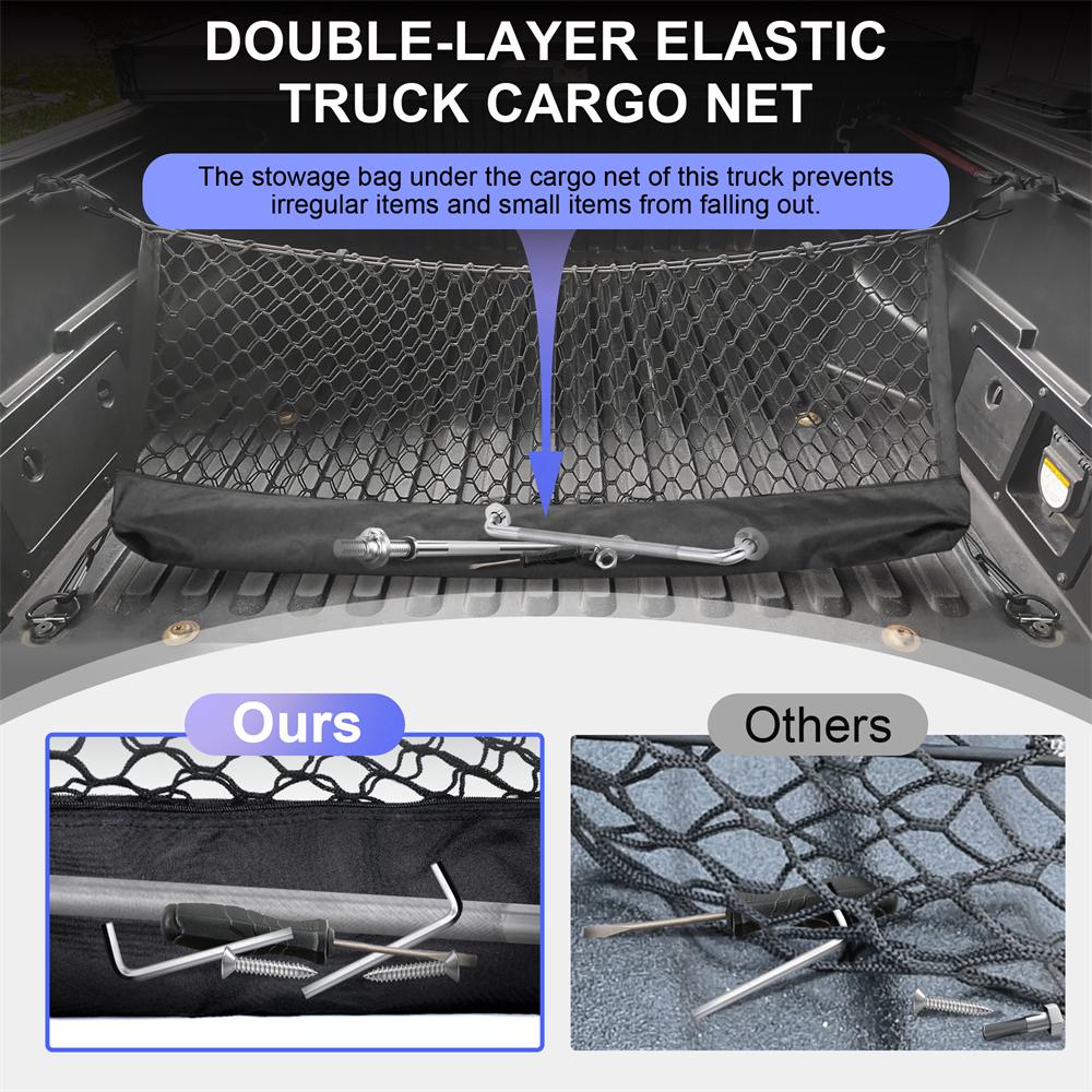 For Toyota Tacoma 2005-2025 Car Trunk Net Large Elastic Luggage Net Cargo Organizer Storage Stretchable Car Mesh Network Pocket