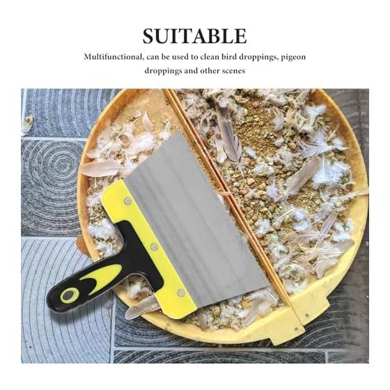 Adorainbow Pigeon Dropping Cleaning Scraper 20cm Width Stainless Steel Bird Dropping Balcony Cage Cleaning Pigeon Dropping Cleaning Outdoor Garden