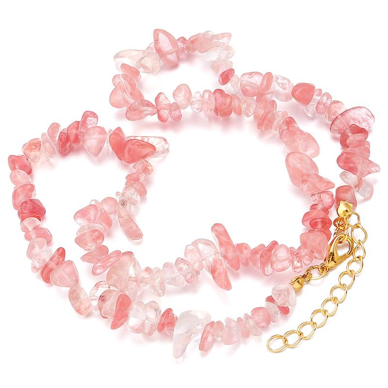 1 Strand 43cm Irregular Gravel Bead Choker Necklace Natural Stone Crystal Necklace Lobster Clasp Chain For Women Jewelry Gift