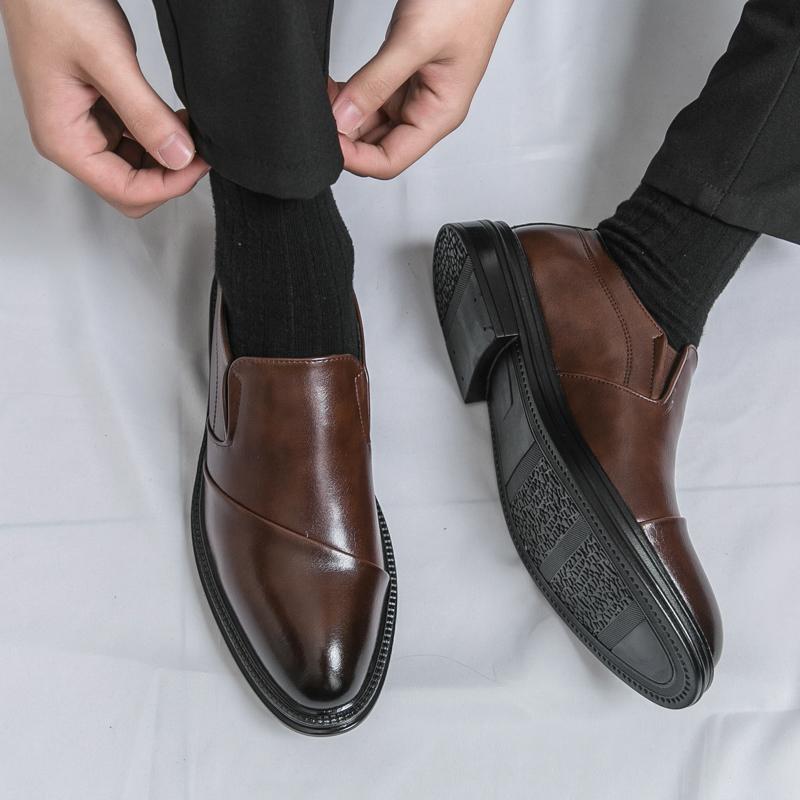 Fashionable And Versatile Loafers Branded Men'S Business Comfortable Leather Shoes Quality Wear-Resistant Sole Man Driving Shoes