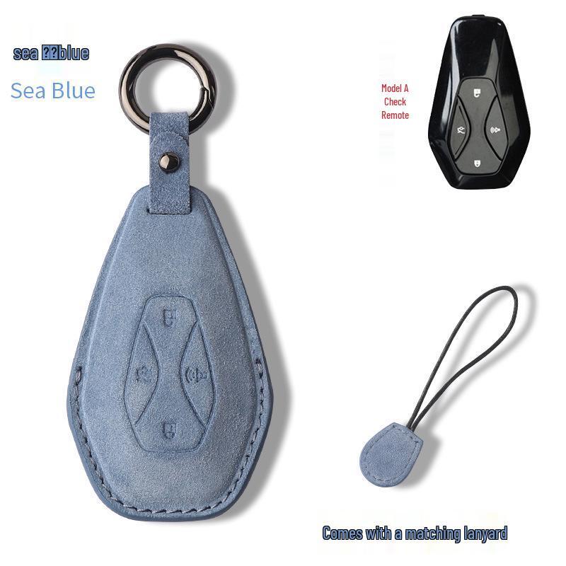 Suitable Key Case for BAIC Alpha S/T: High-End Suede with Snap Closure, Designed for Women