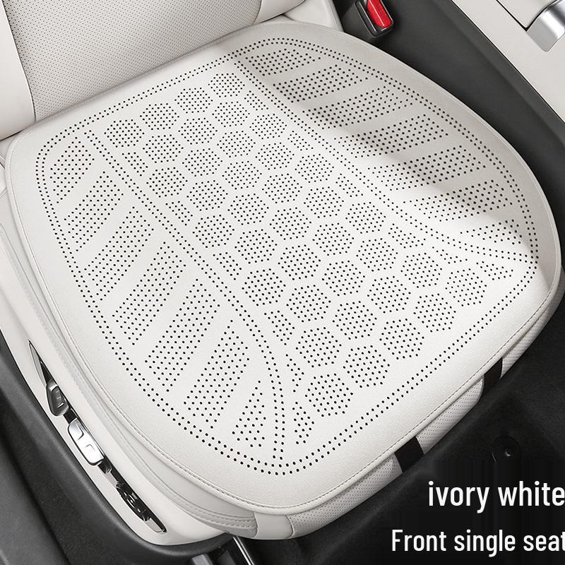 Universal Perforated Suede Leather Car Seat Cushion - Breathable for All Seasons