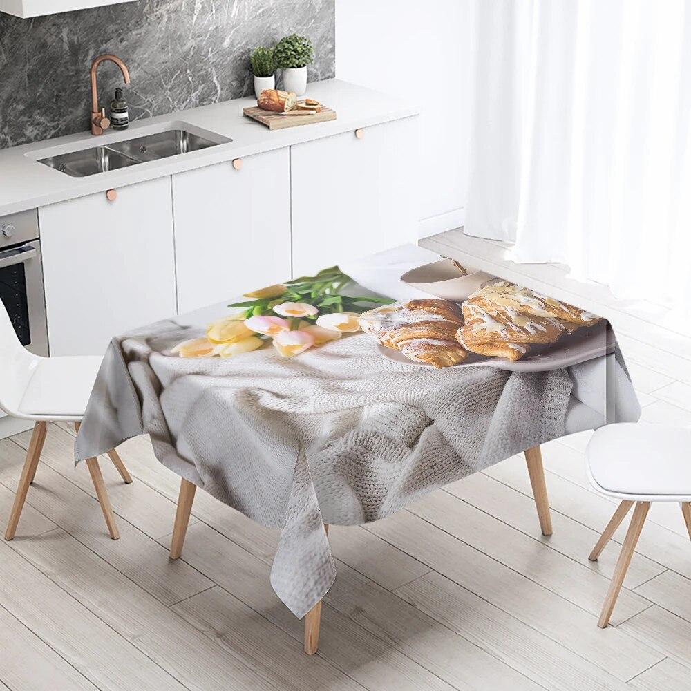 Gourmet Printed Tablecloth Anti-fouling and Waterproof Rectangular  Kitchen Restaurant Table Decoration