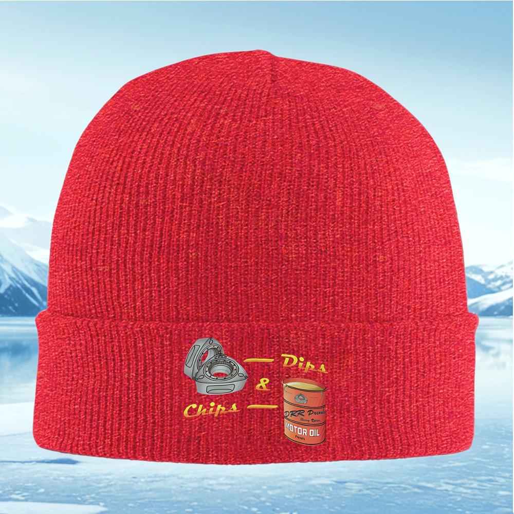Rotary Engine Chips and Oil Barrel Men Women Unisex Knitted Hat Beanie Pullover Cap Winter Thermal Warm Christmas Outdoor Cyclin