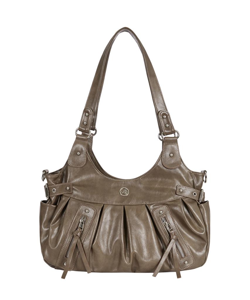 Illigo Amber Buckle Shoulder Bag Beige