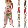 Women's Casual Jumpsuit Sleeveless Halloween Printed Cotton Jumpsuit