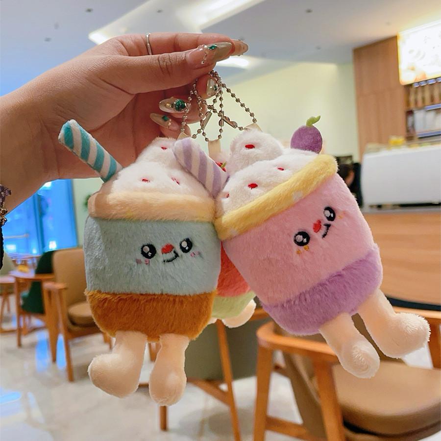 Cute Bubble Tea Plush Keychain With Pp Cotton Filling For Kids And Adults