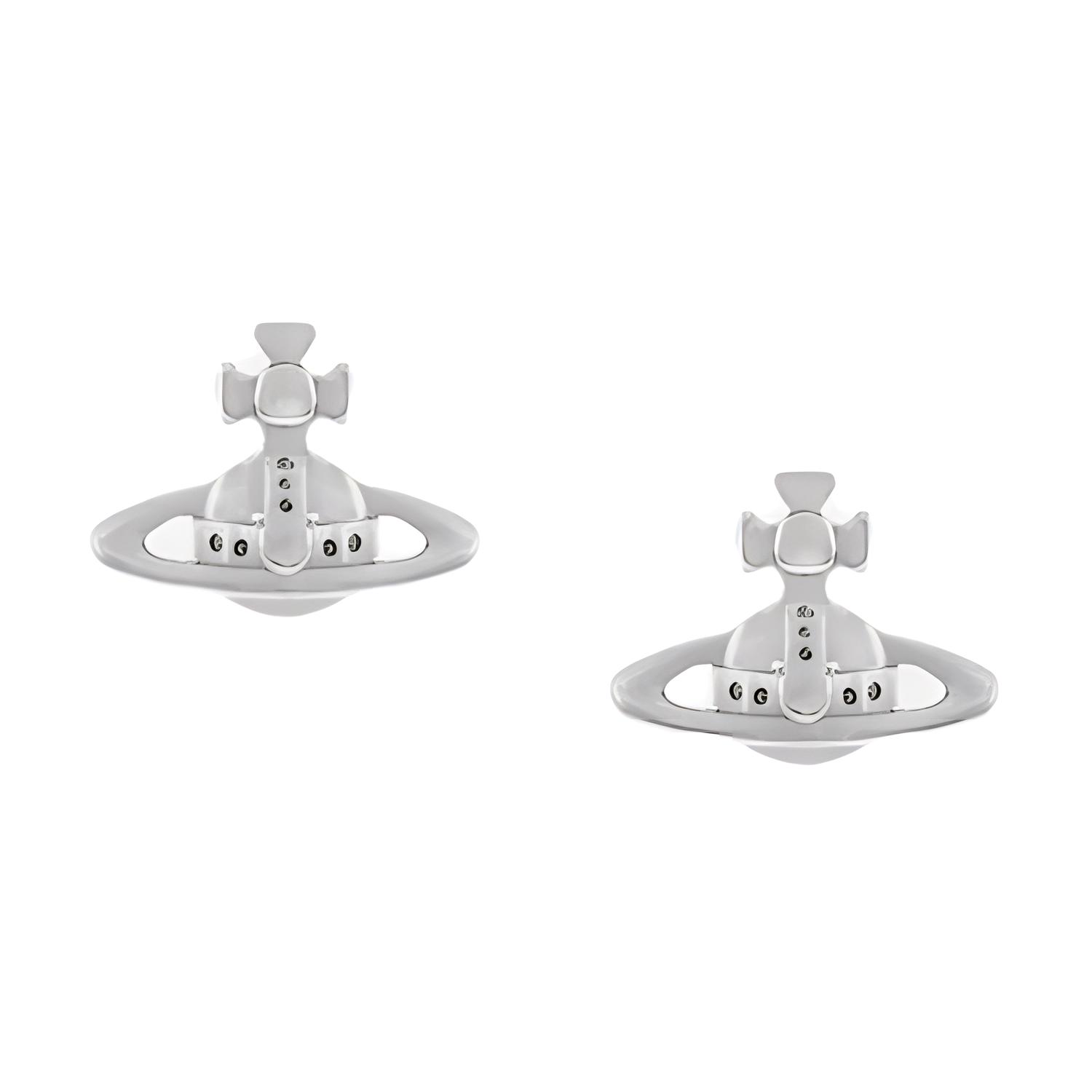 Vivienne Westwood Lorelei Saturn Design Brass Metal Earrings Unisex Earrings Silver 6201035902P019P019 F,Silver