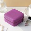 Mini Jewelry Storage Box, PU Leather Compact Jewelry Organizer, Soft Velvet Shockproof Jewelry Case for Rings Earrings