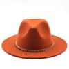 New thin chain accessories European and American autumn and winter solid color woolen top hat European and American fashion jazz hat